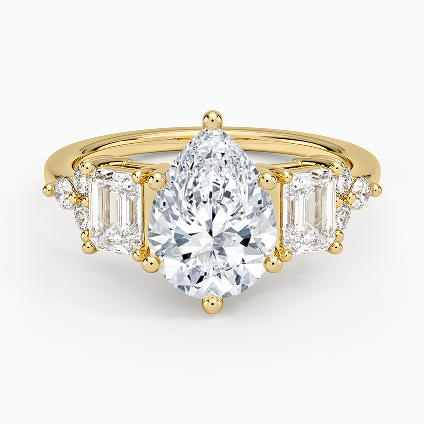 Sabine Cluster Diamond Ring (1 ct. tw.) - Pear Center Stone