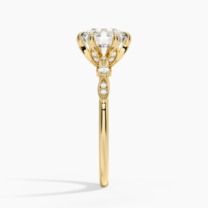 Rochelle Diamond Ring - Round Center Stone