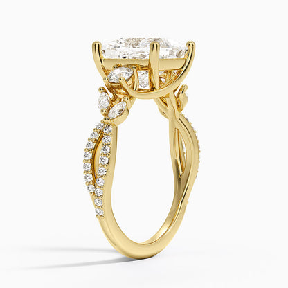 Luxe Willow Three Stone Diamond Ring (1/2 ct. tw.) - Princess Cut Center Stone