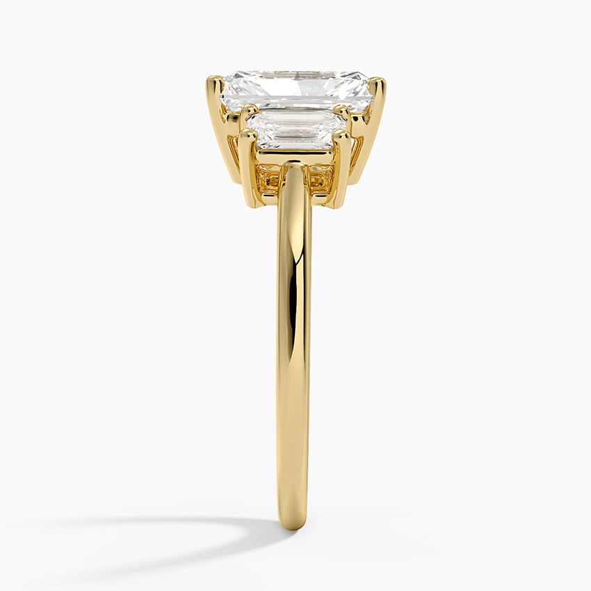Luxe Rhiannon Three Stone Diamond Ring (3/4 ct. tw.) - Radiant Cut Center Stone