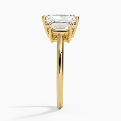 Luxe Rhiannon Three Stone Diamond Ring (3/4 ct. tw.) - Radiant Cut Center Stone