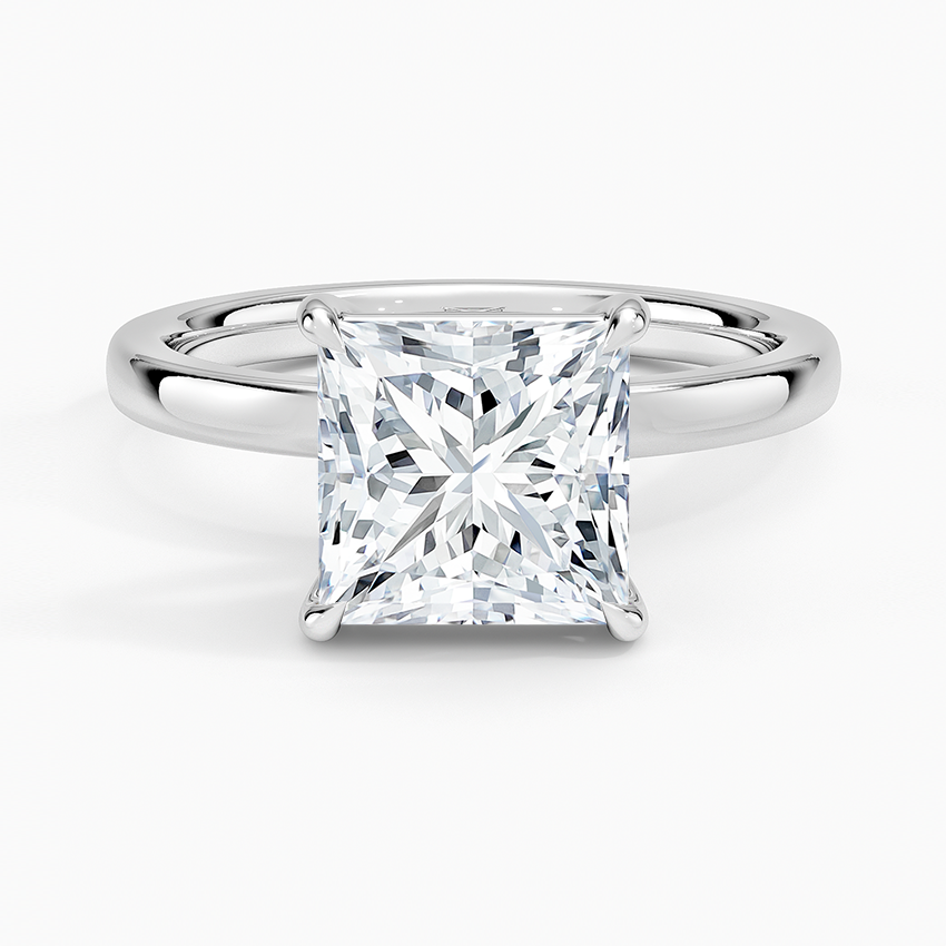 Fairmined Perfect Fit Solitaire 2mm Ring - Princess Cut Center Stone