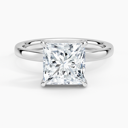 Fairmined Perfect Fit Solitaire 2mm Ring - Princess Cut Center Stone