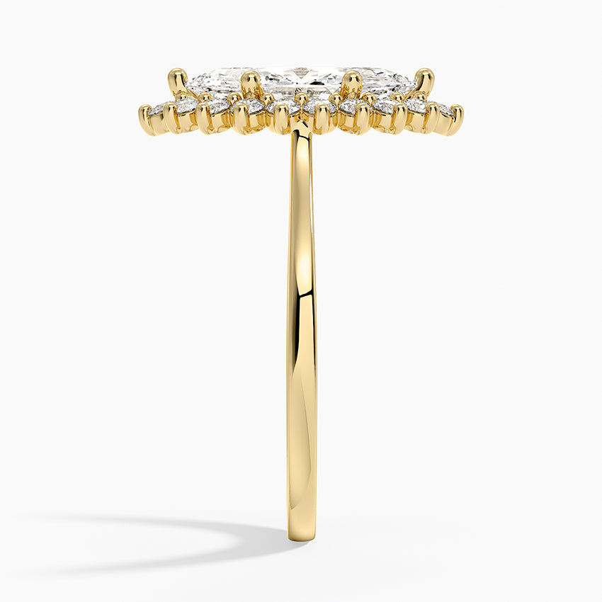 Sunburst Halo Diamond Ring (1/4 ct. tw.) - Marquise Center Stone