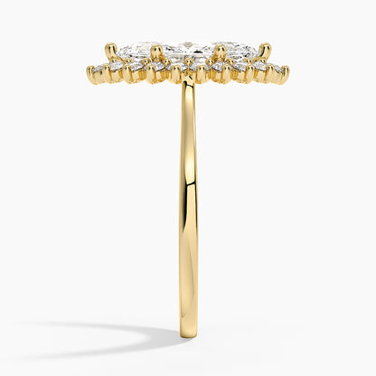 Sunburst Halo Diamond Ring (1/4 ct. tw.) - Marquise Center Stone