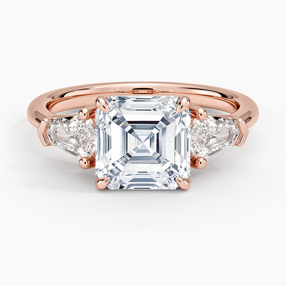 Shield Cut Three Stone Diamond Ring (1/2 ct. tw.) - Asscher Cut Center Stone