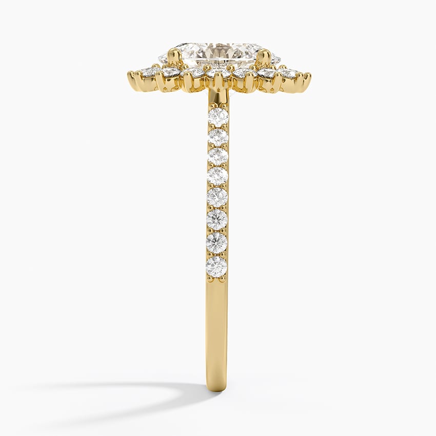 Luxe Sunburst Halo Diamond Ring (1/2 ct. tw.) - Oval Center Stone