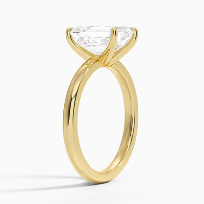 Fairmined 2mm Solitaire Ring - Emerald Cut Center Stone