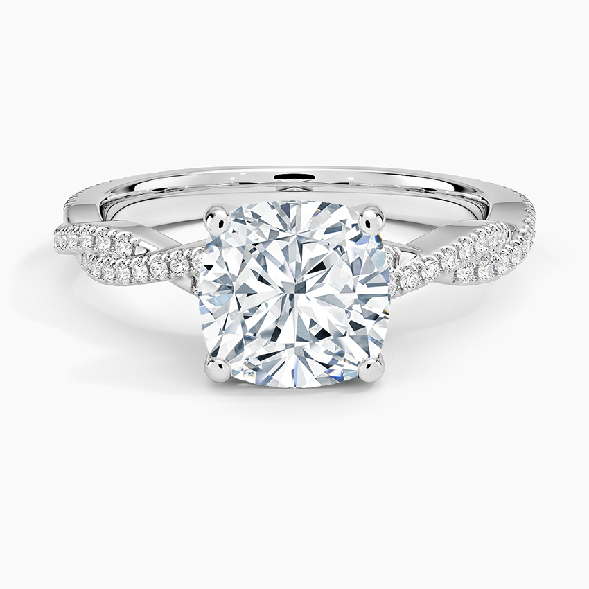 Petite Luxe Twisted Vine Diamond Ring (1/4 ct. tw.) - Cushion Cut Center Stone