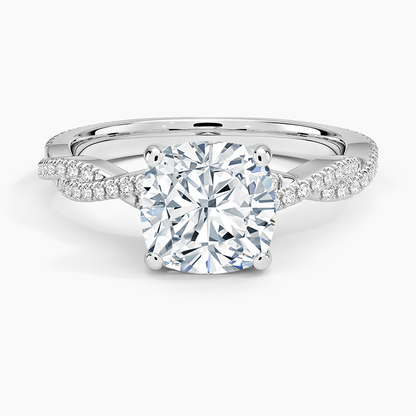 Petite Luxe Twisted Vine Diamond Ring (1/4 ct. tw.) - Cushion Cut Center Stone