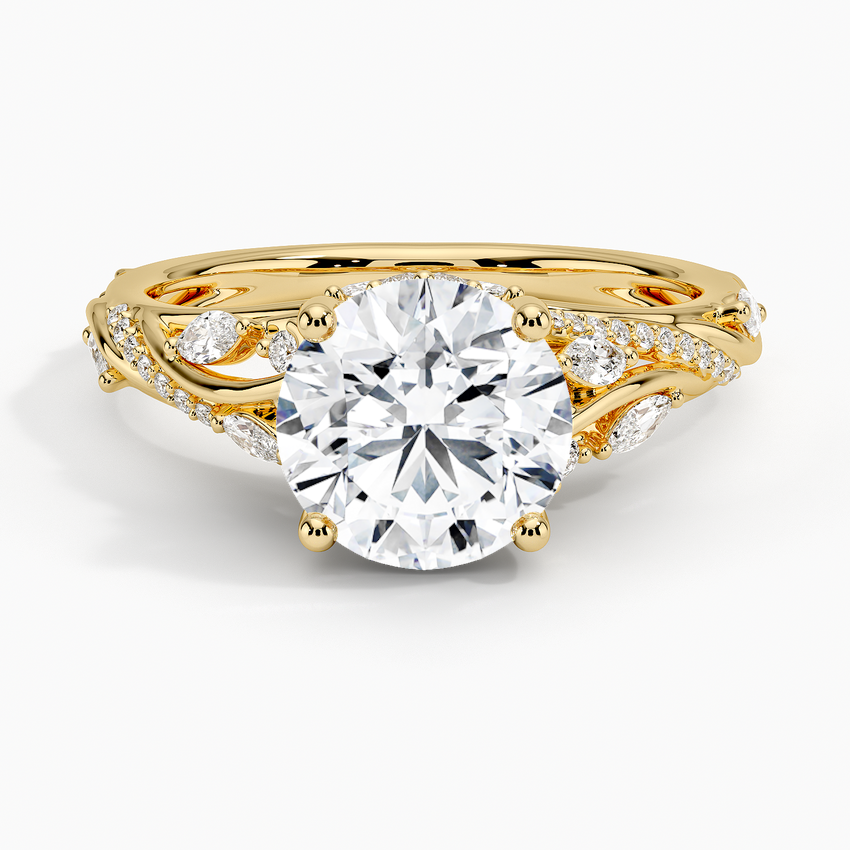 Begonia Vine Diamond Ring (1/2 ct. tw.) - Round Center Stone