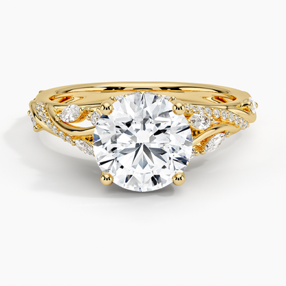 Begonia Vine Diamond Ring (1/2 ct. tw.) - Round Center Stone