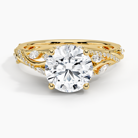 Begonia Vine Diamond Ring (1/2 ct. tw.) - Round Center Stone