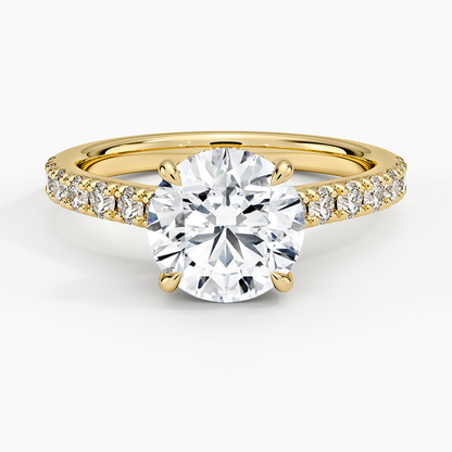 Grand Lissome Diamond Ring - Round Center Stone