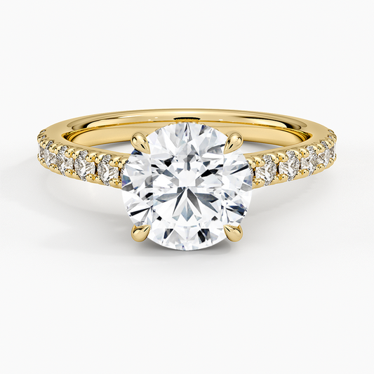 Grand Lissome Diamond Ring - Round Center Stone