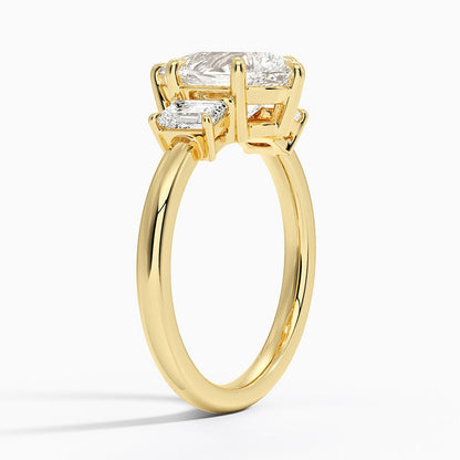 Rhiannon Emerald Cut Three Stone Diamond Ring (1/2 ct. tw.) - Pear Center Stone