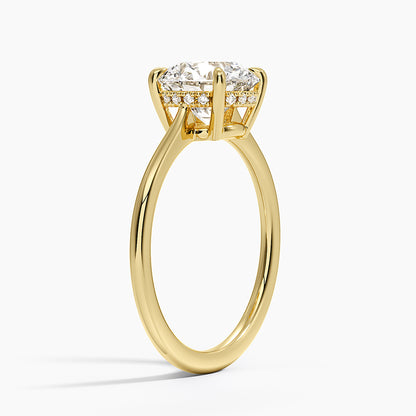 Elle Hidden Halo Diamond Ring - Round Cut Center Stone