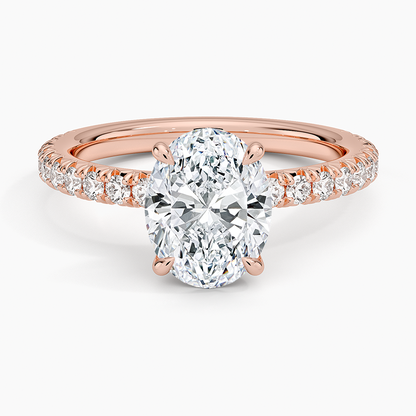 Amelie Three-Quarter Coverage Diamond Ring - Oval Center Stone
