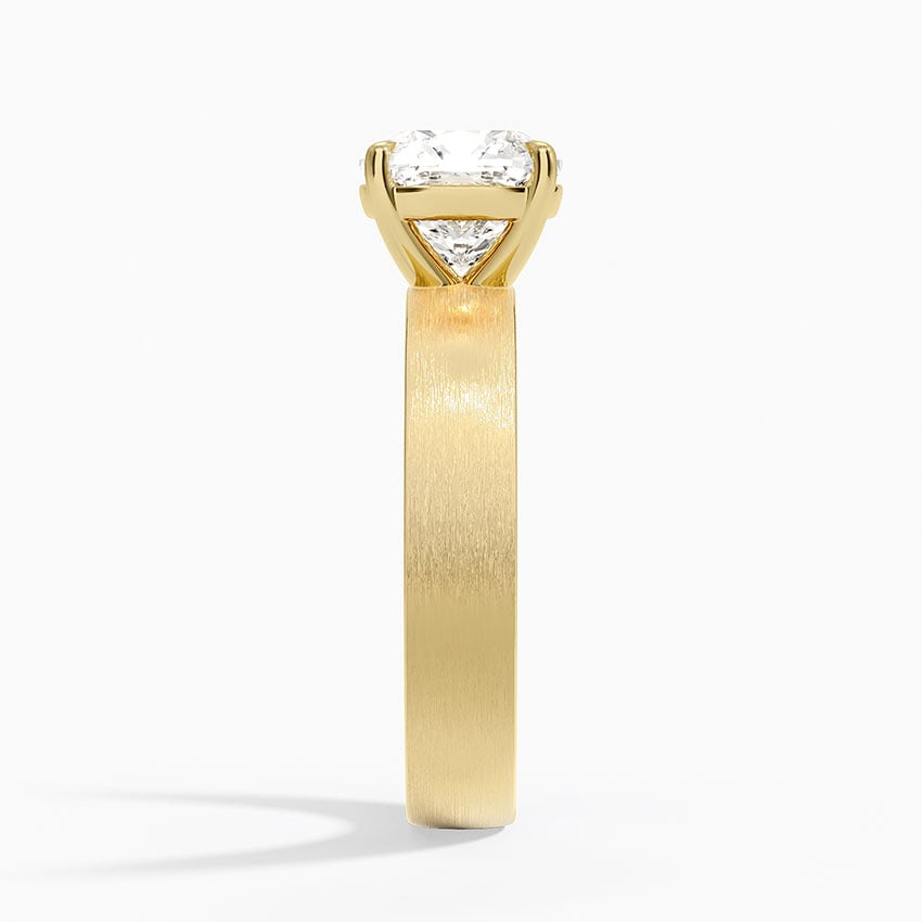 Peyton 4mm Satin Finish Solitaire Ring - Cushion Cut Center Stone