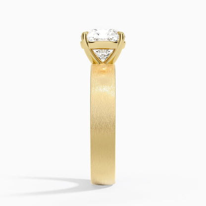 Peyton 4mm Satin Finish Solitaire Ring - Cushion Cut Center Stone