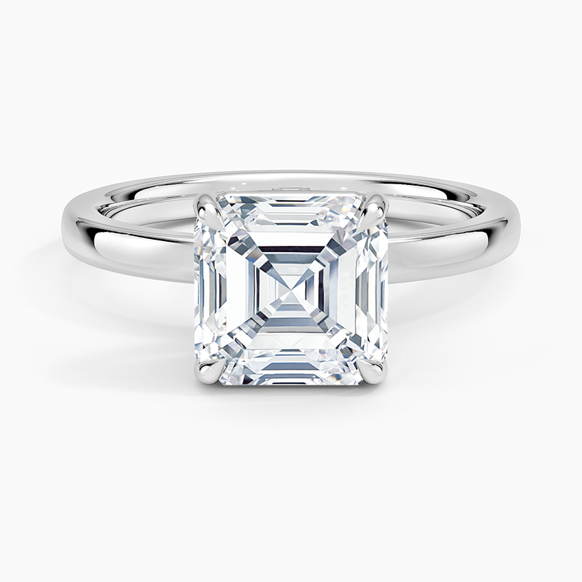 Fairmined Perfect Fit Solitaire 2mm Ring - Asscher Cut Center Stone