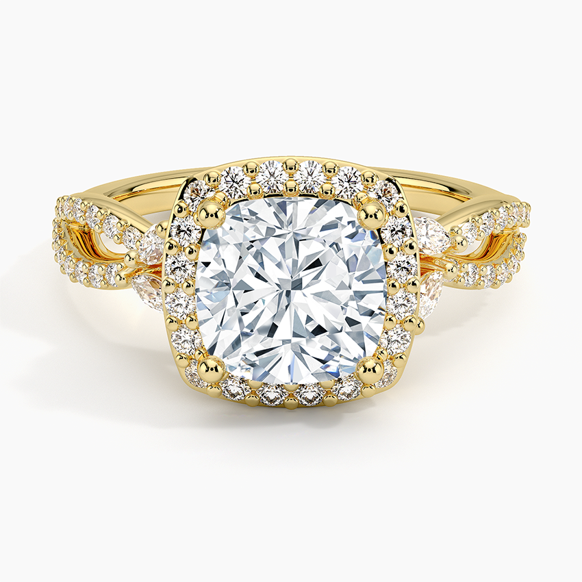 Luxe Willow Halo Diamond Ring (2/5 ct. tw.) - Cushion Cut Center Stone