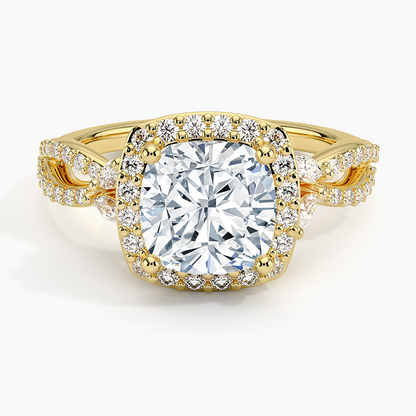 Luxe Willow Halo Diamond Ring (2/5 ct. tw.) - Cushion Cut Center Stone