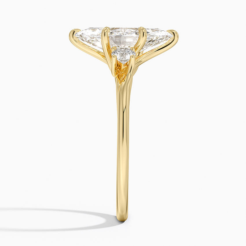Delilah Three Stone Diamond Ring - Marquise Center Stone