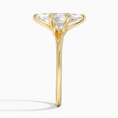 Delilah Three Stone Diamond Ring - Marquise Center Stone