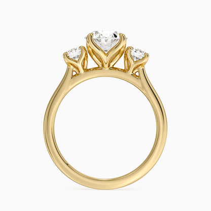 Elodie Perfect Fit Three Stone Diamond Ring (1/2 ct. tw.) - Oval Center Stone