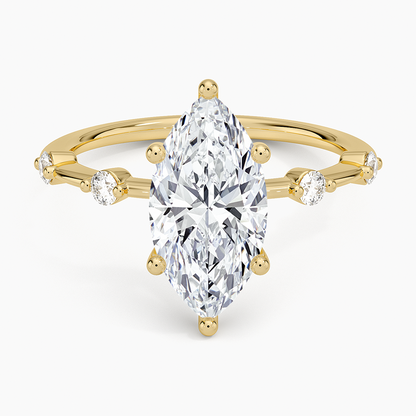 Aimee 1.4mm Diamond Ring - Marquise Center Stone