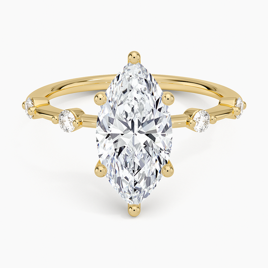 Aimee 1.4mm Diamond Ring - Marquise Center Stone