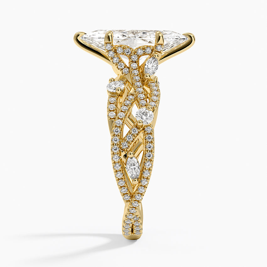 Grand Secret Garden Diamond Ring - Marquise Center Stone