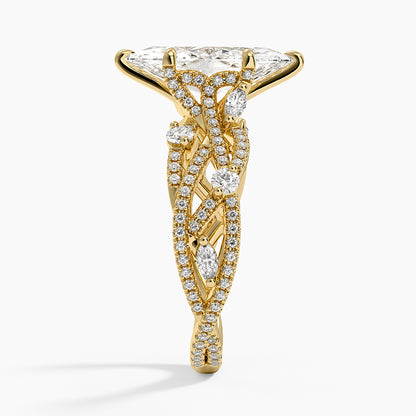 Grand Secret Garden Diamond Ring - Marquise Center Stone