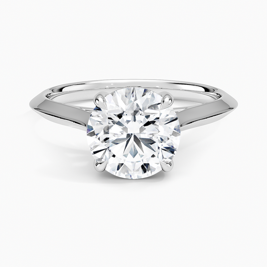 Piper Knife Edge Solitaire Ring - Round Center Stone