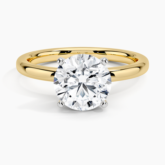 Comfort Fit 2mm Solitaire Ring - Round Center Stone