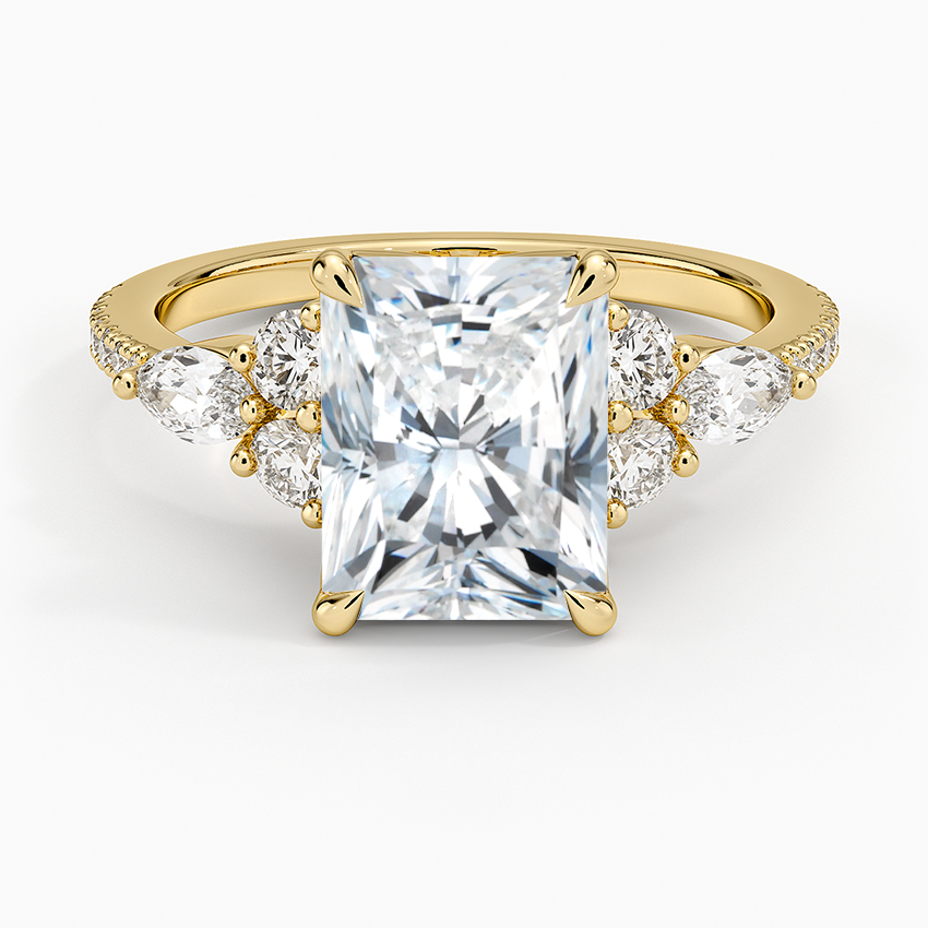 Luxe Nadia Pavé Diamond Ring (1/2 ct. tw.) - Radiant Cut Center Stone
