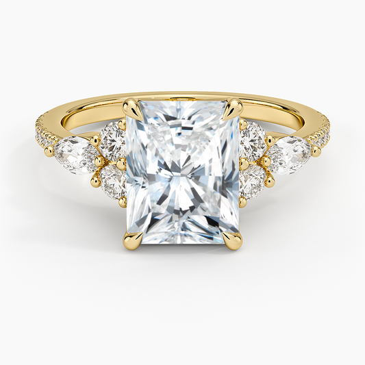 Luxe Nadia Pavé Diamond Ring (1/2 ct. tw.) - Radiant Cut Center Stone