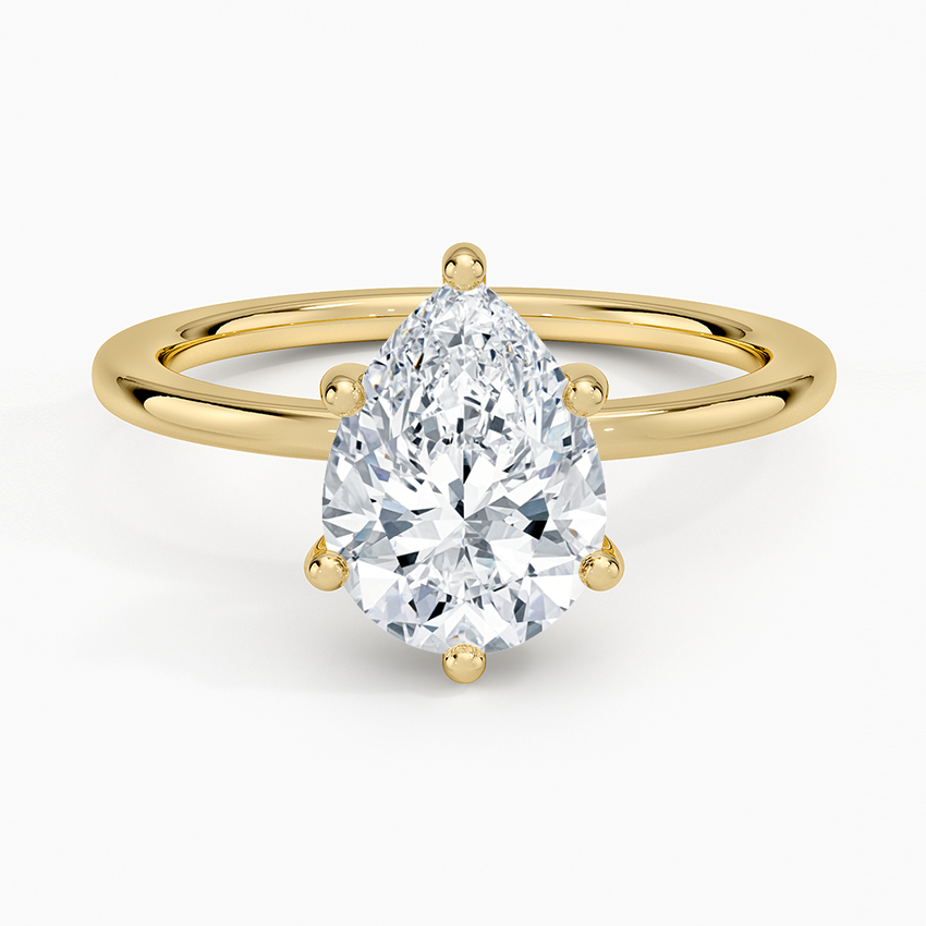 Sydney Perfect Fit Hidden Halo Six-Prong Diamond Ring - Pear Center Stone