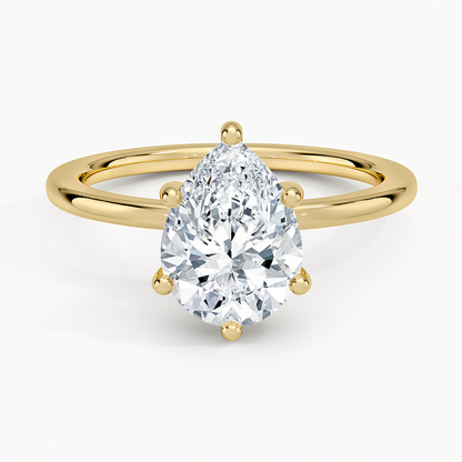 Sydney Perfect Fit Hidden Halo Six-Prong Diamond Ring - Pear Center Stone