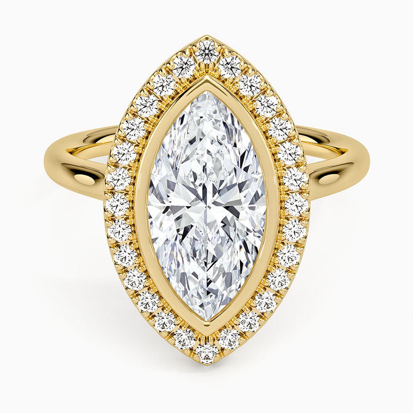 Bezel Halo Diamond Ring (1/4 ct. tw.) - Marquise Center Stone
