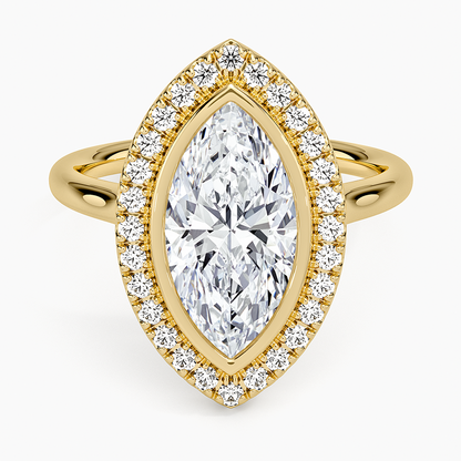 Bezel Halo Diamond Ring (1/4 ct. tw.) - Marquise Center Stone