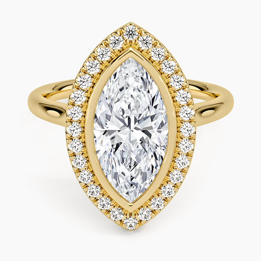 Bezel Halo Diamond Ring (1/4 ct. tw.) - Marquise Center Stone