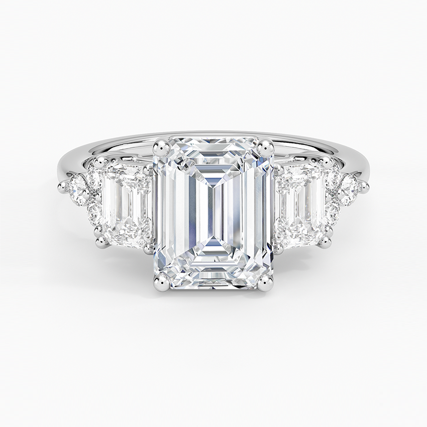 Sabine Cluster Diamond Ring (1 ct. tw.) - Emerald Cut Center Stone