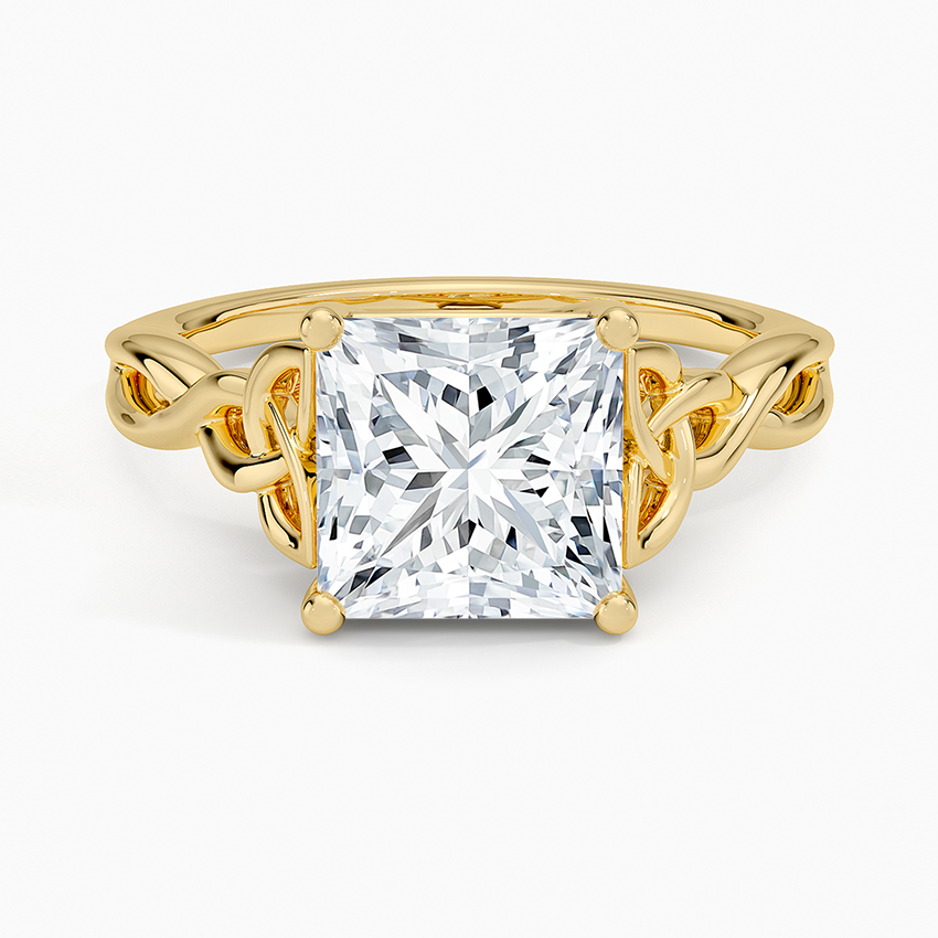 Celtic Love Knot Ring - Princess Cut Center Stone