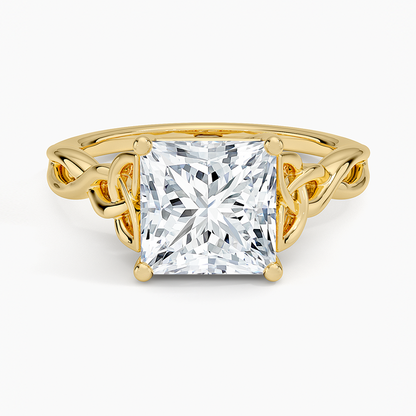 Celtic Love Knot Ring - Princess Cut Center Stone
