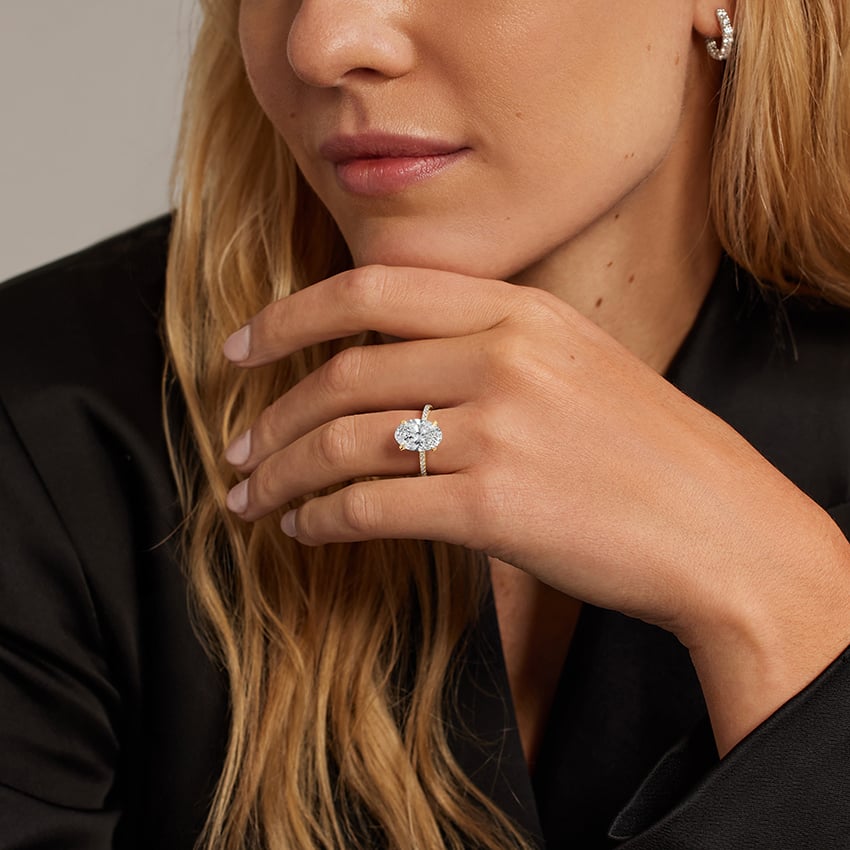 Demi Three-Quarter Coverage Diamond Ring (1/3 ct. tw.) - Heart Center Stone