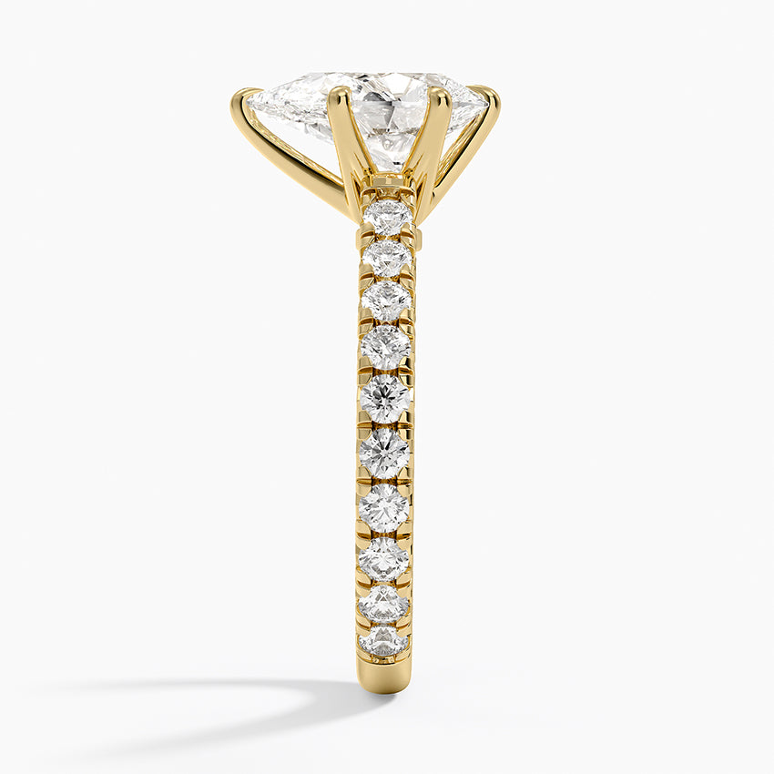 Sienna Three-Quarter Coverage Diamond Ring - Pear Center Stone