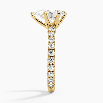 Sienna Three-Quarter Coverage Diamond Ring - Pear Center Stone