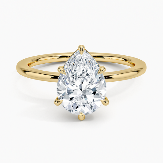 Audrey Perfect Fit 1.4mm Solitaire Ring - Pear Center Stone